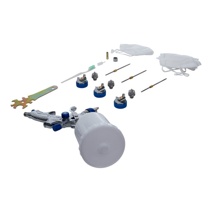 BGS Lucht verfspuit | met 3 sproeiers | 1,2 - 1,7 - 2,0 mm