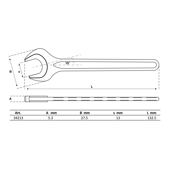 BGS Machinesleutel | DIN 894 | 13 mm