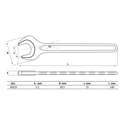 BGS Machinesleutel | DIN 894 | 15 mm