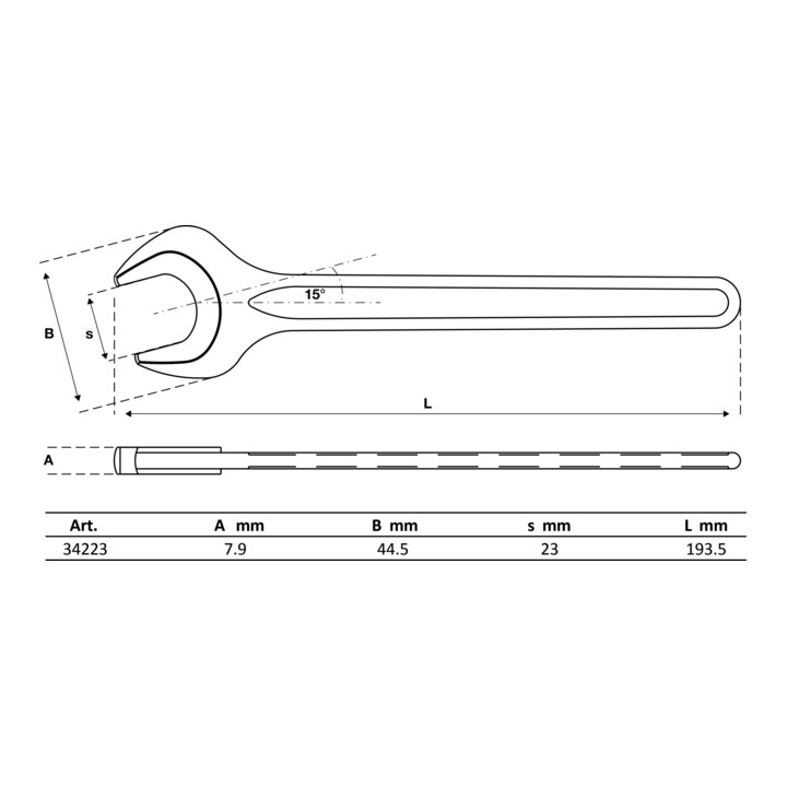 BGS Machinesleutel | DIN 894 | 23 mm