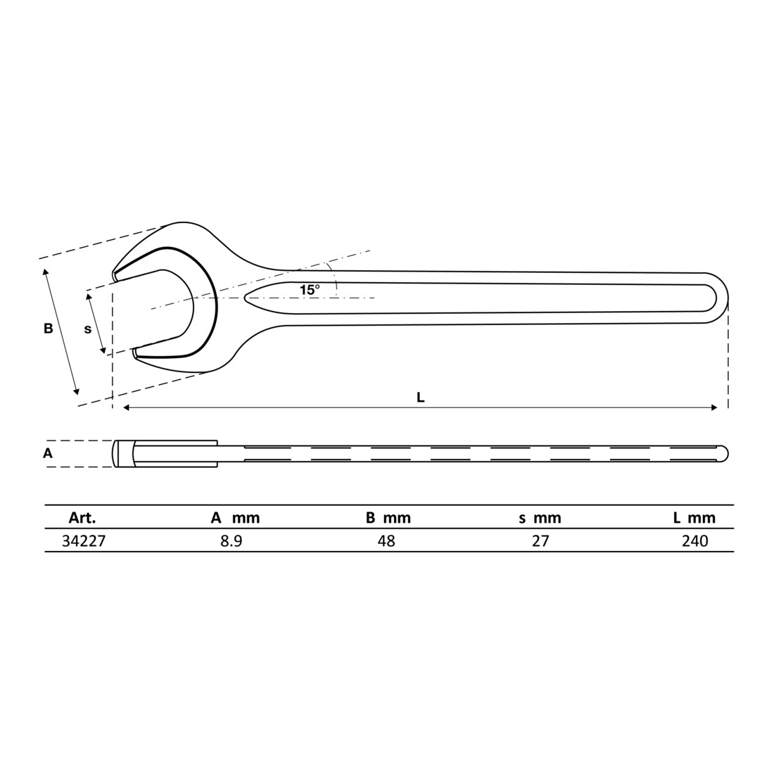 BGS Machinesleutel | DIN 894 | 27 mm