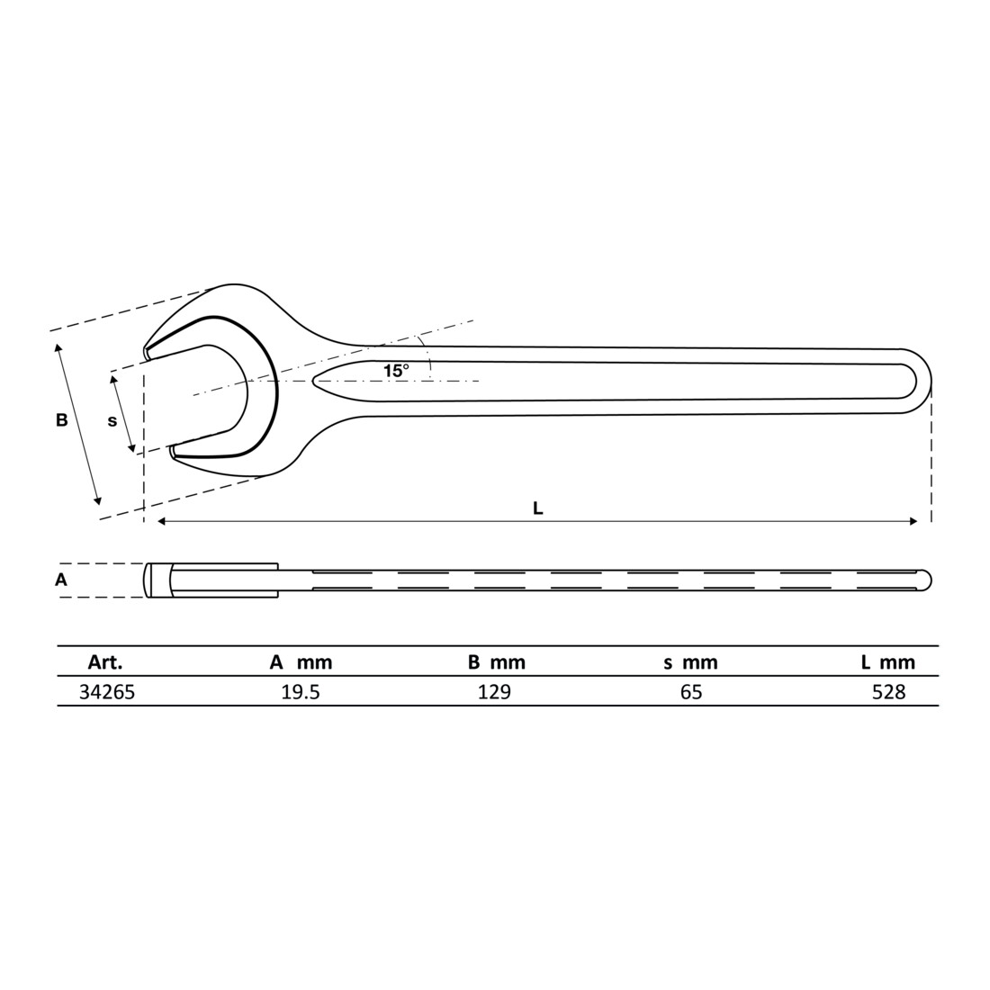 BGS Machinesleutel | DIN 894 | 65 mm