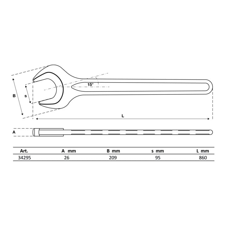 BGS Machinesleutel | DIN 894 | 95 mm