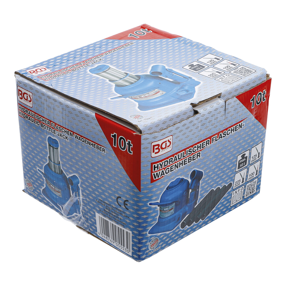 BGS Martinetto idraulico extra piatto 10 t