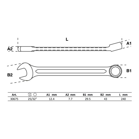 BGS Maul-Ringschlüssel 30675, SW 25/32"