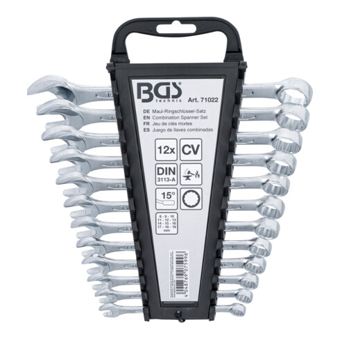 BGS Maul-Ringschlüssel-Satz 71022, SW 8 - 19 mm, 12-tlg.