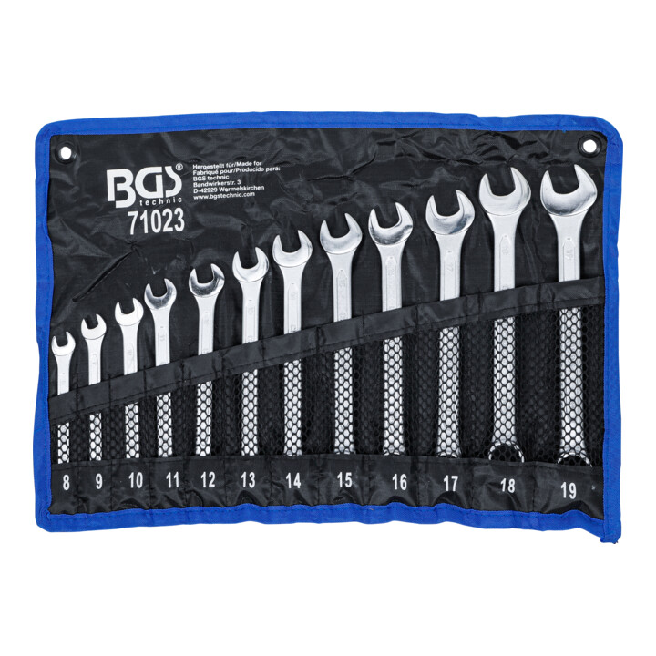 BGS Maul-Ringschlüssel-Satz 71023, SW 8 - 19 mm, 12-tlg.