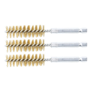 BGS Messingbürste 15 mm Antrieb Außensechskant 6,3 mm (1/4 Zoll) 3 teilig