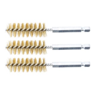 BGS Messingbürste 17 mm Antrieb Außensechskant 6,3 mm (1/4 Zoll) 3 teilig