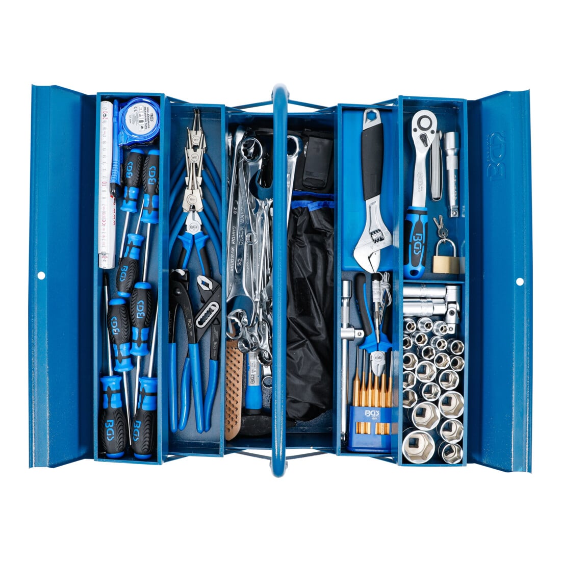 BGS Metall-cassetta per attrezzi con assortimento di utensili, 137 pezzi