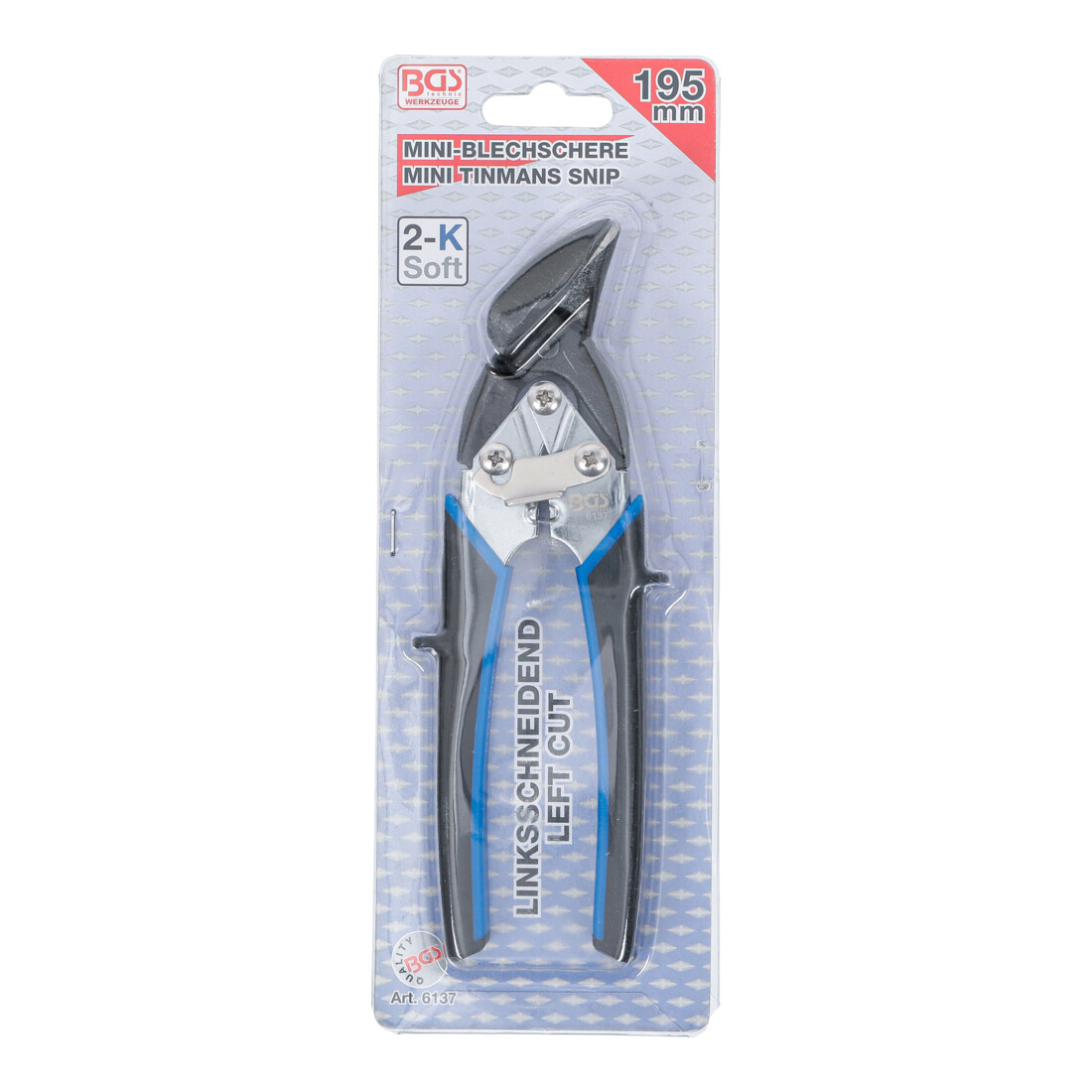 BGS Mini carrosserie blikschaar | links snijdend | 195 mm