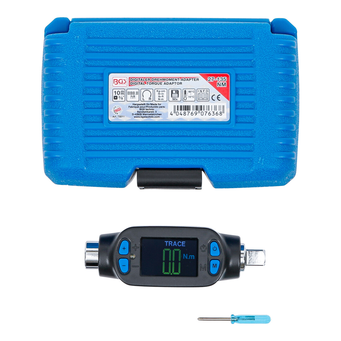 BGS Misuratore digitale per dinamometro, 10 mm (3/8"), 27 - 135 Nm