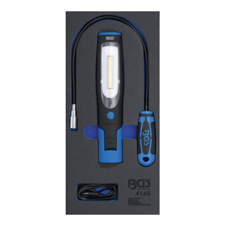 BGS Modulo per carrelli portautensili 1/3: lampada + prenditutto magnetico, 3 pz.