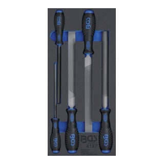 BGS Modulo per carrelli portautensili 1/3: Serie di lime da officina, 5 pz.