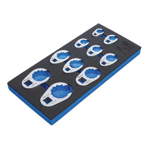 BGS Modulo per carrelli portautensili 1/3: set di chiavi a zampa di gallo, 10 mm (3/8") / 12,5 mm (1/2") / 20 mm (3/4"), 10pz.