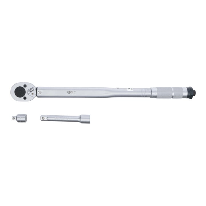 BGS Momentsleutel + adapter + verlenging 12,5 mm 28 - 210 Nm