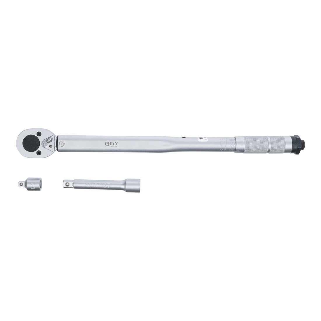 BGS Momentsleutel + adapter + verlenging 12,5 mm 28 - 210 Nm