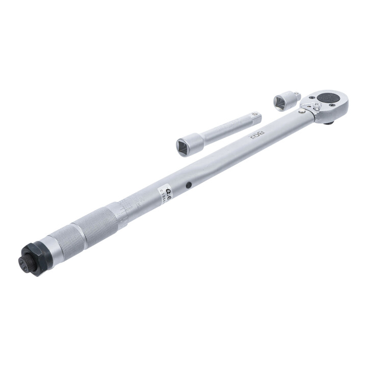BGS Momentsleutel + adapter + verlenging 12,5 mm 28 - 210 Nm
