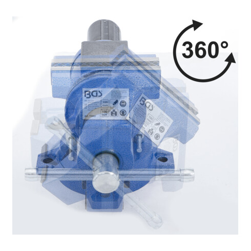 BGS Morsa parallela, ganasce da 100 mm, rotazione 360°