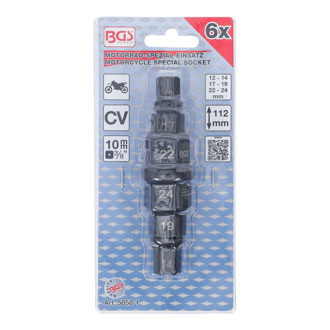 BGS Motorfiets dopsleutel | 10 mm (3/8") | 12 - 24 mm
