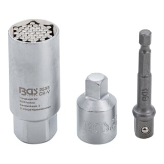 BGS Multi-Einsatz mit Adapter-Satz 10 mm (3/8 Zoll) SW 9 - 21 mm 3 teilig
