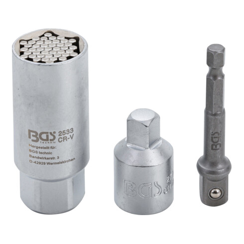BGS Multi-Socket Set met Adapter Set 10 mm (3/8 inch) SW 9 - 21 mm 3 delig
