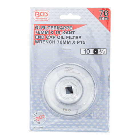 BGS Ölfilterschlüssel 9077, 15-kant, Ø 76 mm, für Ford