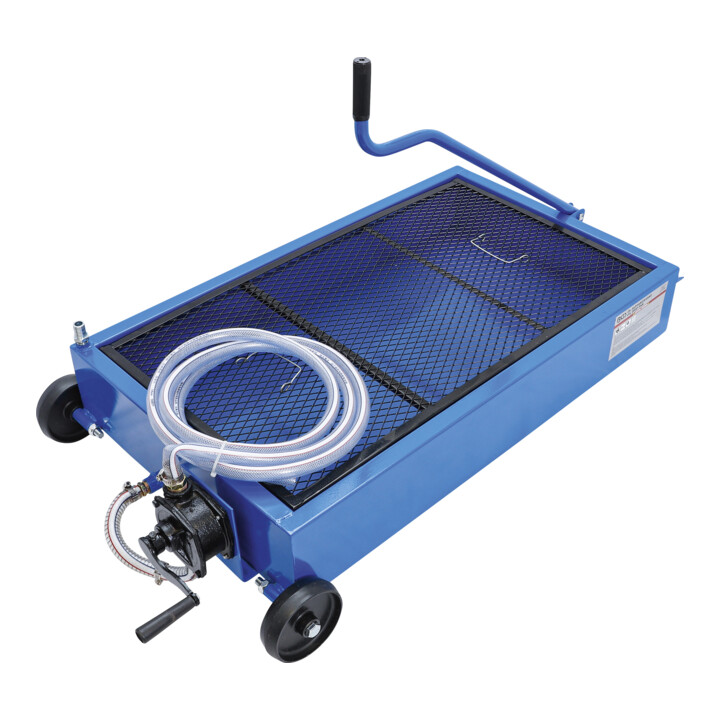 BGS olie-opvangpan, mobiel 55 l zwengel handpomp