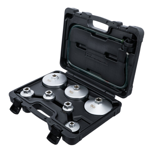 BGS Oliefiltersleutelset | met oliefilterafvoerslang | voor VAG, BMW, Citroën, Peugeot, Ford, Mercedes-Benz, Opel, Volvo | 8-dlg.