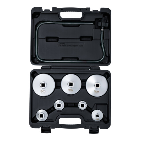 BGS Oliefiltersleutelset | met oliefilterafvoerslang | voor VAG, BMW, Citroën, Peugeot, Ford, Mercedes-Benz, Opel, Volvo | 8-dlg.