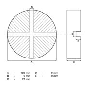 BGS Pad in gomma, per martinetto per auto, 125 x 27mm-2