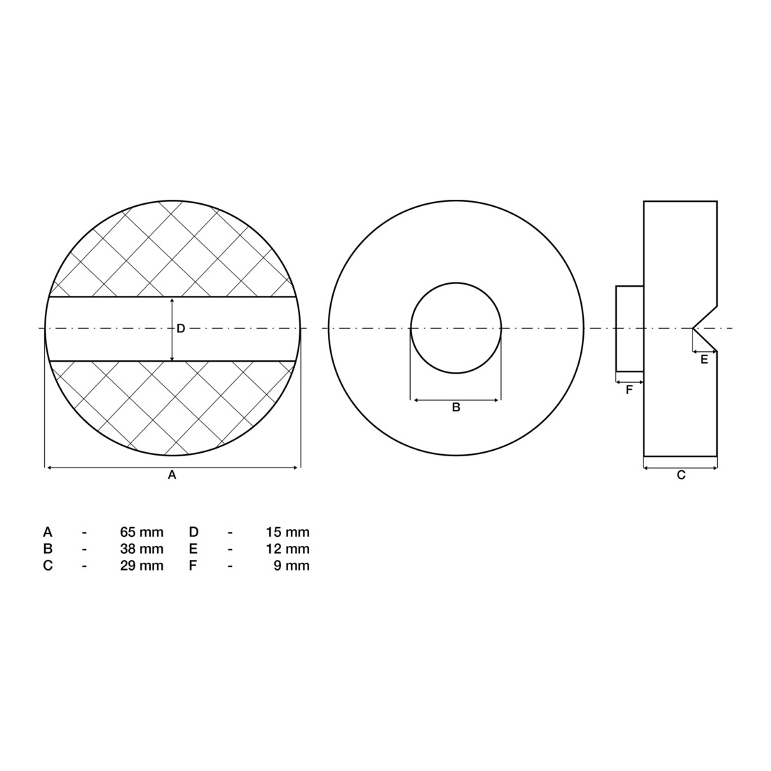 BGS Pad in gomma, per martinetto per auto, 65 x 38mm