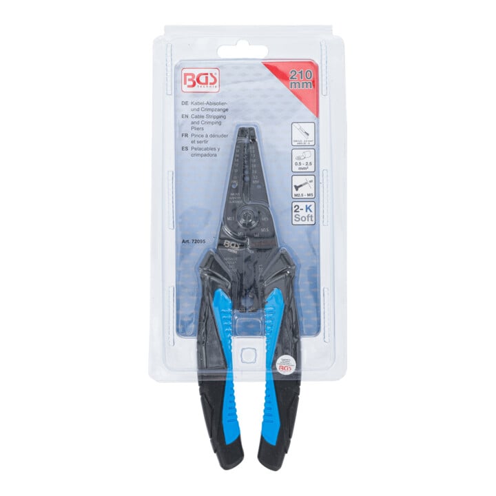 BGS Pince à dénuder et à sertir pour câbles 210 mm