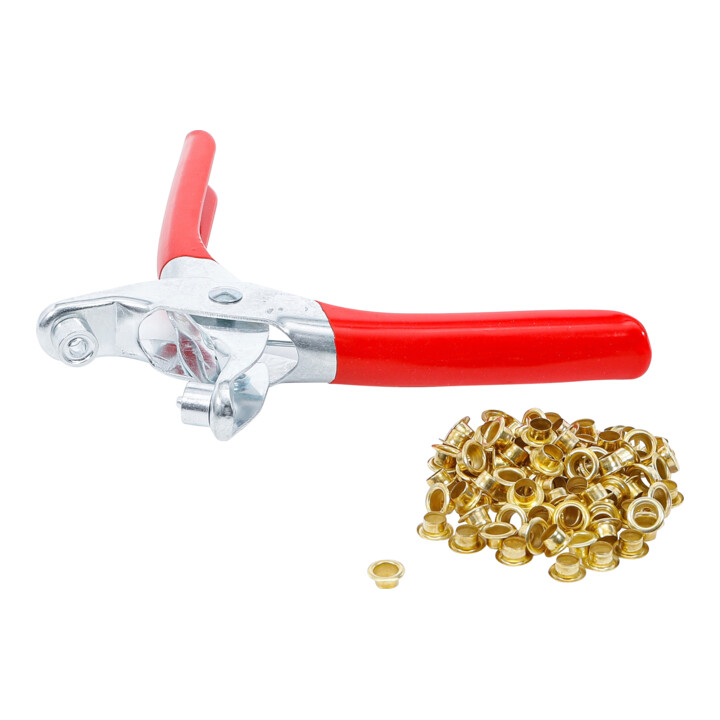 BGS Pince à œillets avec 100 œillets ronds, 5,0 mm