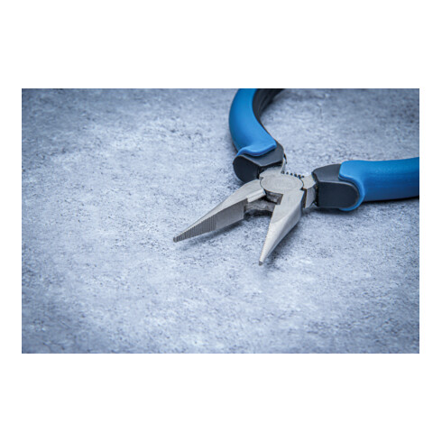 BGS Pinza a punta per elettronica, diritta, con molla, 130mm