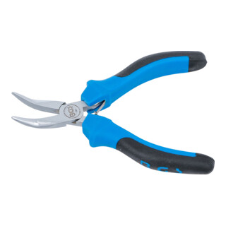 BGS Pinza a punta per elettronica, piegata, con molla, 125mm