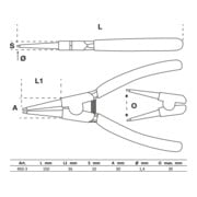 BGS Pinza per anelli elastici, dritta, per anelli elastici esterni-3