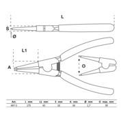 BGS Pinza per anelli elastici, dritta, per anelli elastici esterni-3