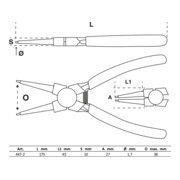 BGS Pinza per anelli elastici, dritta, per anelli elastici interni-3
