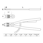 BGS Pinza per anelli seeger, dritta, per seeger interni, 500 mm-5