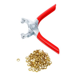 BGS Pinza per occhielli con 100 occhielli rotondi, 5,0 mm