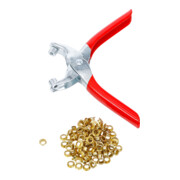 BGS Pinza per occhielli con 100 occhielli rotondi, 5,0 mm