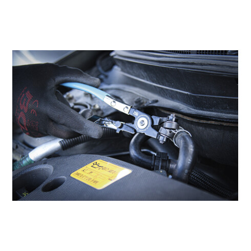 BGS Pinze stringitubo angolate con funzione di cricchetto, 220mm