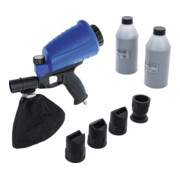 BGS Pistola di sabbiatura ad aria compressa, con accessori, 3pz. con contenitore per sabbia da sabbiatura in plastica (ABS), capacità 900ml.