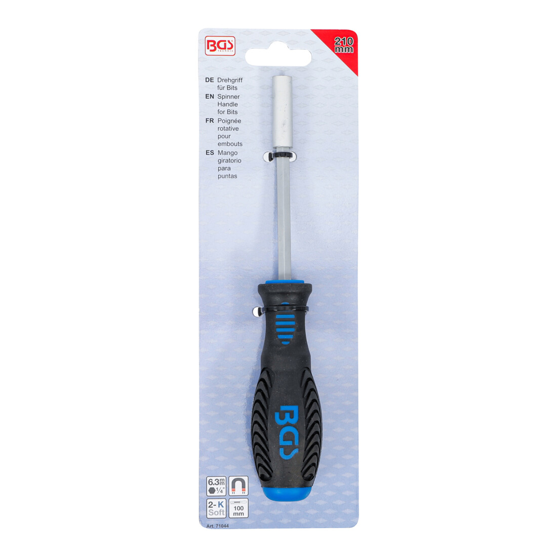 BGS Poignée rotative pour embouts 6,3 mm (1/4") 210 mm
