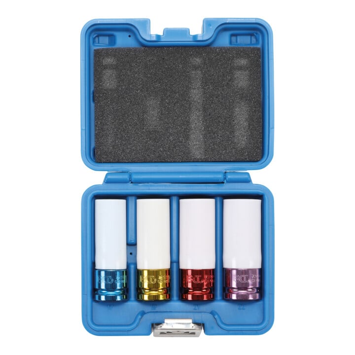 BGS Power doppenset aandrijfvierkant aandrijving 12,5 mm (1/2 inch) SW 17 / 19 / 21 / 22 mm 4 delig