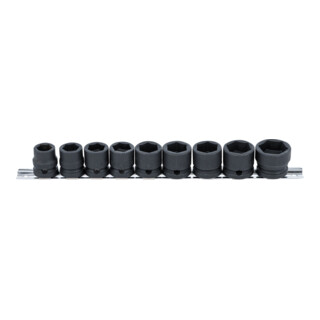 BGS Power dopsleutelset zeskant, extra platte aandrijving vierkantaandrijving 12,5 mm (1/2 inch) SW 13 - 24 mm 9 delig