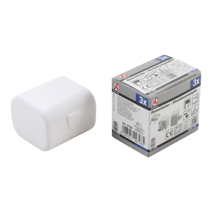 BGS Prise de voyage/adaptateur de prise de courant 3 pièces