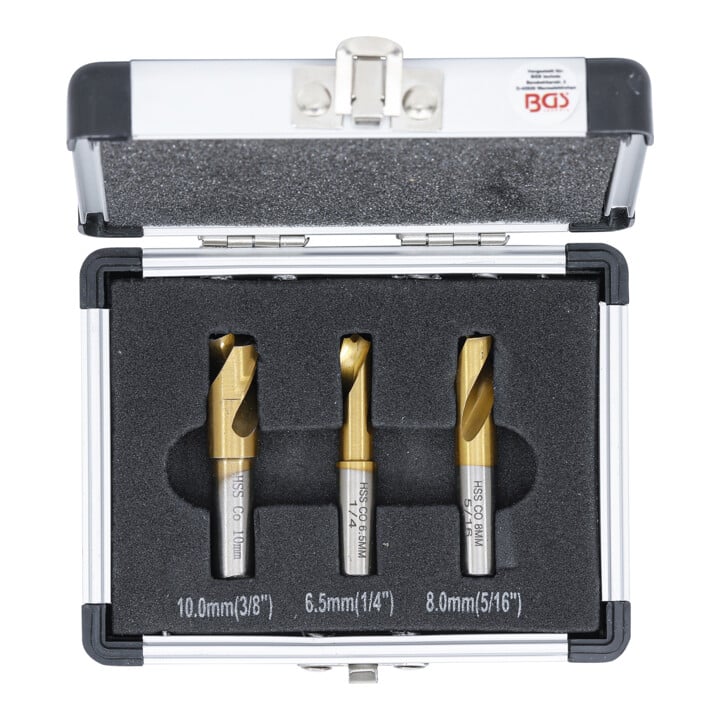 BGS puntlasboor set 5% kobalt staal, 3 delig.