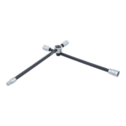 BGS Rad-Kreuzschlüssel mit Gelenk für PKW Vierkant SW 17 x 19 x 21 x 12,5 mm (1/2 Zoll)